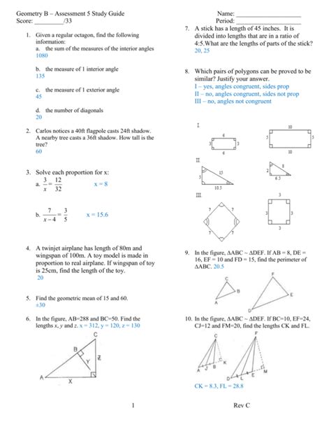 answer choices. . Unit 5 test review geometry